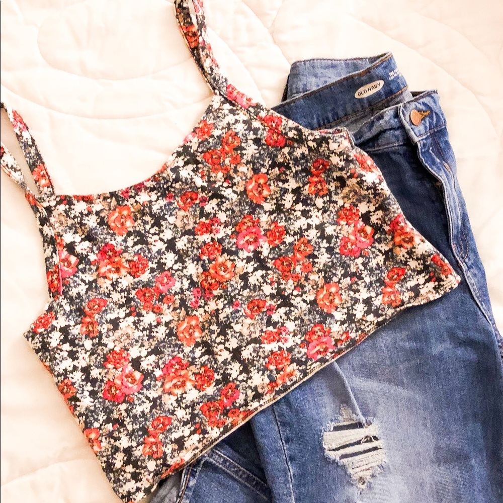 Aeropostale / Crop Floral Tank - Fitted